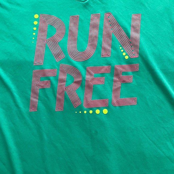 Danskin Now Teal Semi Fitted "Run Free" Athletic Tee - Picture 2 of 5
